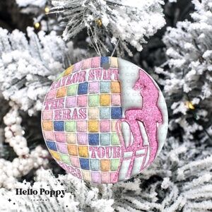NWT Taylor Swift The Eras Tour Ceramic Round Holiday Christmas Ornament